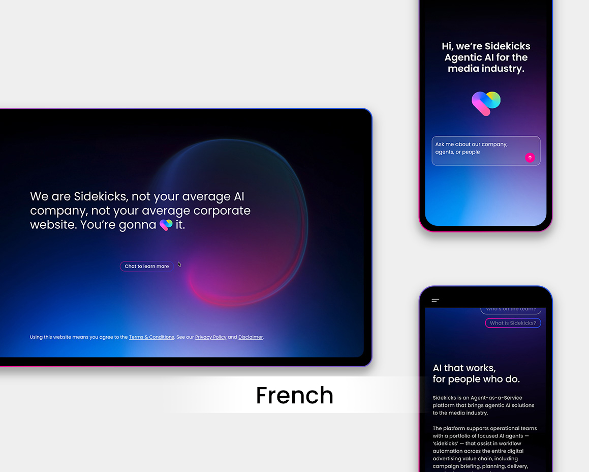 Sidekicks présente le premier site web corporate entièrement centré sur l’IA
